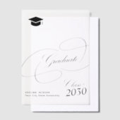 Elegant kalligrafie script zwart pet afstuderen vellum uitnodigingen (Offset)