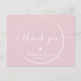 Elegant kalligrafie - Stusty Pink Weddenschap Dank Briefkaart