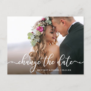 Elegant kalligrafie verandert de Datum Nieuwe Datu Briefkaart