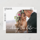 Elegant kalligrafie verandert de Datum Nieuwe Datu Briefkaart (Voorkant / Achterkant)