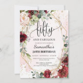 Elegant kalligrafie, vijftig en geweldig 50th kaart (Voorkant)