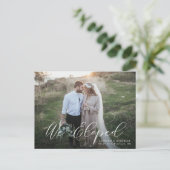 Elegant kalligrafie We hebben een weddenschap ontw Briefkaart (Staand voorkant)