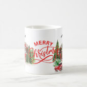 Elegant kalligrafiemonogram rood en groene mas koffiemok (Center)