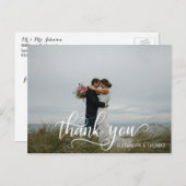 Elegant kalligrafiescript BEDANKT met FOTO Briefkaart (Voorkant / Achterkant)