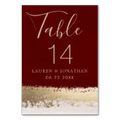 Elegant kalligrafiescript, Bourgogne, gouden bruil Kaart (Achterkant)