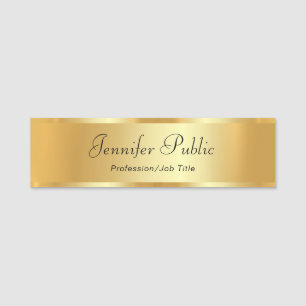 Elegant kalligrafiescript Custom Text Gold Naamplaatje