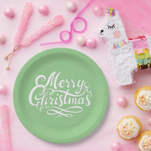 Elegant kalligrafiescript dat munt groen laat vall papieren bordje (Feest)