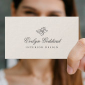 Elegant kalligrafiescript Dik Luxe Ecru Grijs Visitekaartje