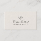 Elegant kalligrafiescript Dik Luxe Ecru Grijs Visitekaartje (Voorkant)