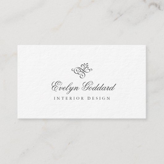 Elegant kalligrafiescript Dikke Luxe Donkergrijs Visitekaartje (Voorkant)