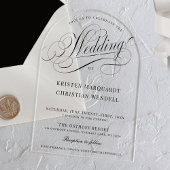 Elegant kalligrafiescript Modern Arch Wedding Acryl Uitnodigingen