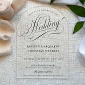 Elegant kalligrafiescript Modern Arch Wedding Acryl Uitnodigingen