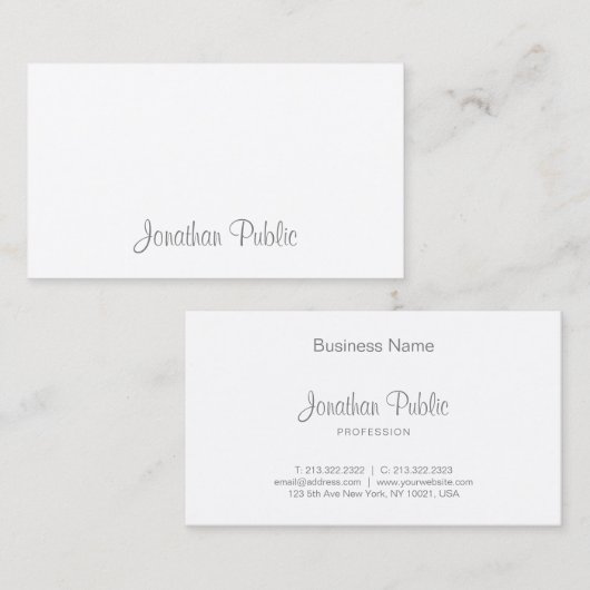 Elegant kalligrafiescript Professional Stijlvolle  Visitekaartje (Voorkant / Achterkant)