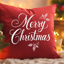 Elegant kalligrafiescript Vrolijk kerstfeest Kussen
