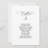 Elegant kalligrafietabel nummer 3 Zitschaart Kaart (Voorkant)