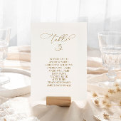 Elegant kalligrafietabel nummer 3 Zitschaart Kaart