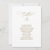 Elegant kalligrafietabel nummer 3 Zitschaart Kaart (Voorkant)