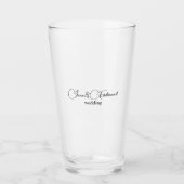 Elegant kalligraphy Text Wedding Glasses Glas (Voorkant)
