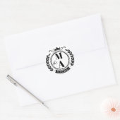 Elegant  kam krans monogram ronde sticker (Envelop)