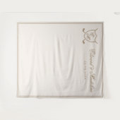 Elegant kam walgotisch bruiloftsfoto-achtergrond wandkleed (Voorkant (horizontaal))