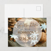 Elegant kaneel slaat de datum op briefkaart (Voorkant / Achterkant)