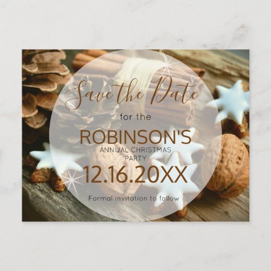 Elegant kaneel slaat de datum op briefkaart (Voorkant)