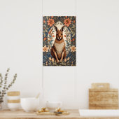 Elegant Kangaroo William Morris Inspired  Poster (Keuken)