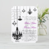 Elegant Kanji for Love Black Chandeliers Wedding Kaart (Staand voorkant)