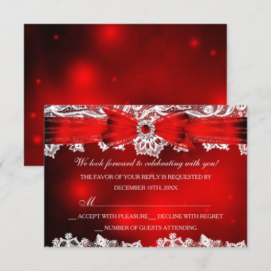 Elegant Kant & Boog Kerstvakantie RSVP (Voorkant / Achterkant)