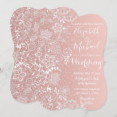 Elegant kant en confetti bruiloft kaart (Voorkant / Achterkant)