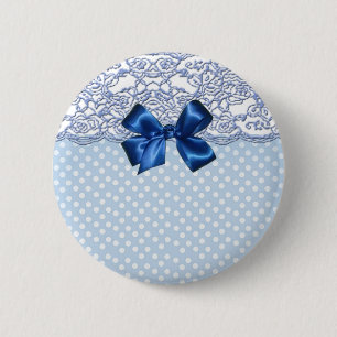Elegant kant en Cute Polka Dots Ronde Button 5,7 Cm