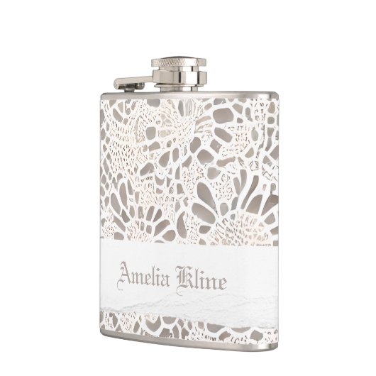 Elegant  Kant en Linnen Custom Heupfles (Links)