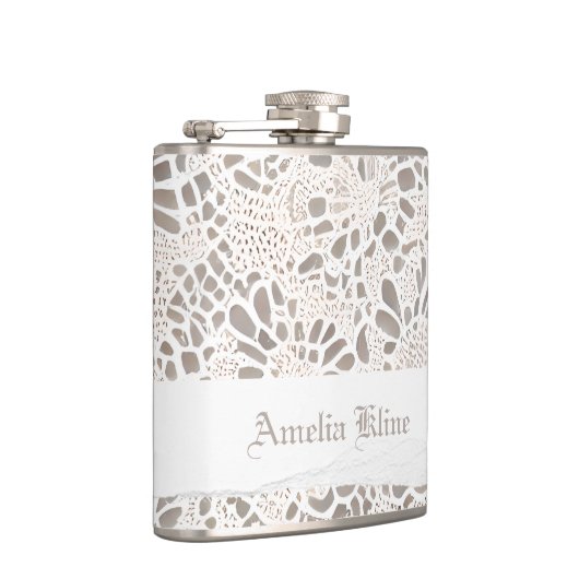 Elegant  Kant en Linnen Custom Heupfles (Rechts)