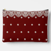 Elegant Kant en Parels Gepersonaliseerd Bericht Etui (Voorkant)