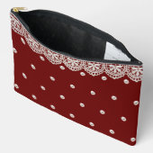 Elegant Kant en Parels Gepersonaliseerd Bericht Etui (Open)