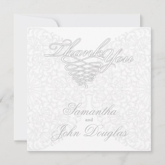 Elegant Kant Grijs & Wit Modern Minimalist Bedankkaart (Voorkant)