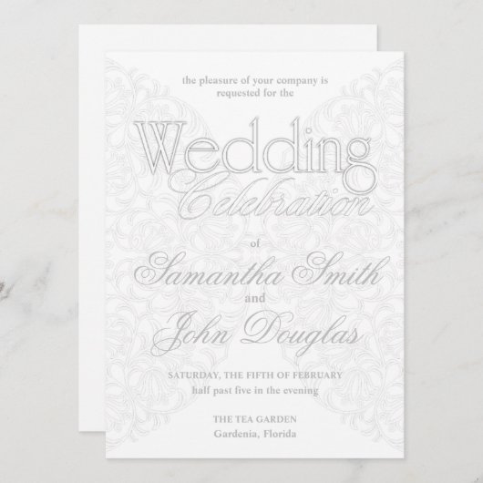 Elegant Kant Grijs & Wit Modern Minimalist Kaart (Voorkant / Achterkant)