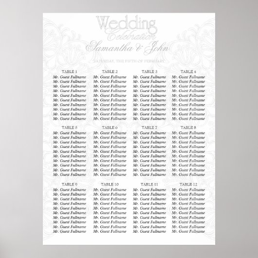 Elegant Kant Grijs & Wit Modern Minimalist Poster (Voorkant)