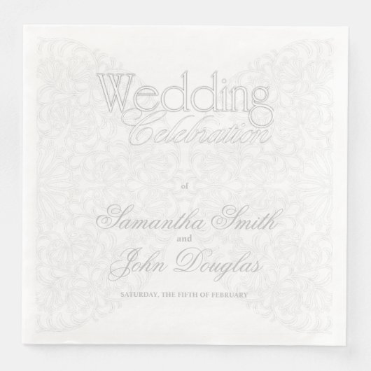 Elegant Kant Grijs & Wit Modern Minimalist Servet (Voorkant)