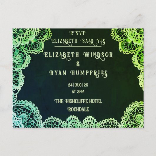 Elegant Kant" Huwelijksuitnodiging Collectie Aankondigingskaart (Voorkant)