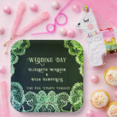 Elegant Kant" Huwelijksuitnodiging Collectie Papieren Bordje (Feest)