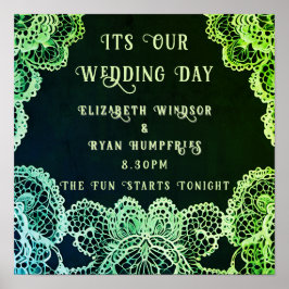 Elegant Kant" Huwelijksuitnodiging Collectie Poster