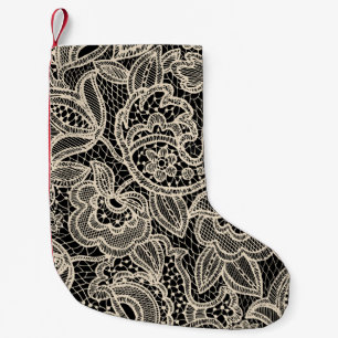 Elegant kant naadloos patroonontwerp kleine kerstsok
