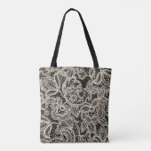 Elegant kant naadloos patroonontwerp tote bag (Achterkant)