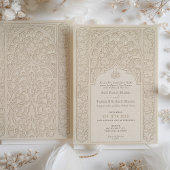 Elegant Kant Ontwerp Bruiloft Islamitische Motieve Kaart