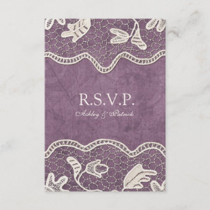 Elegant kant op Violet Background RSVP