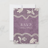 Elegant kant op Violet Background RSVP (Voorkant)