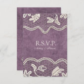 Elegant kant op Violet Background RSVP (Voorkant / Achterkant)