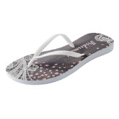 Elegant Kant rustiek hout blush glitter bruidsmeis Teenslippers (Schuin)