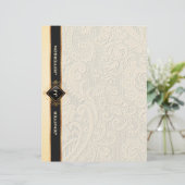 Elegant kant textuur Papier Briefhoofd (Staand voorkant)